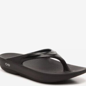 Oofos Sandals, Womens Size 8 39, Recovery Sport Shoes In Black Thong Flip Flop